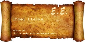 Erdei Etelka névjegykártya